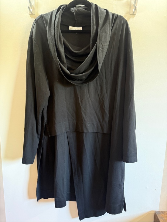 bryn Walker Sweaters - Bryn Walker Black Wool Blend Cowl Neck Layered Tunic Dress Size M USA